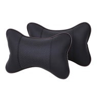 Car Seat Pillow Breathable Car Head Neck Rest  Cushi Headre Crazy   2pcs  Leathe