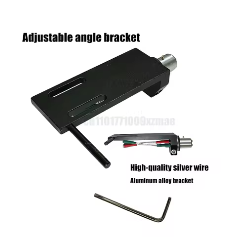 Turntable Headshell sliver wire Audio Azimuth Non-/Adjustable - Fits Pioneer, Technics, Sansui & Oth