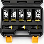 1/2" Drive Axle Nut Socket Set, 8-Piece 12-Point Metric Wheel Axle Nut Wrench Large Jumbo 30mm 32mm