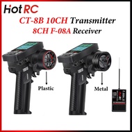HOTRC CT-8B 10CH 2.4G Color Screen Transmitter Remote Control With 8Channel F-08A Receiver For RC Mo