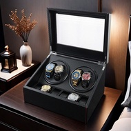 Hộp đựng đồng hồ cơ 4 xoay 6 tĩnh carbon không Led cao cấp 0219