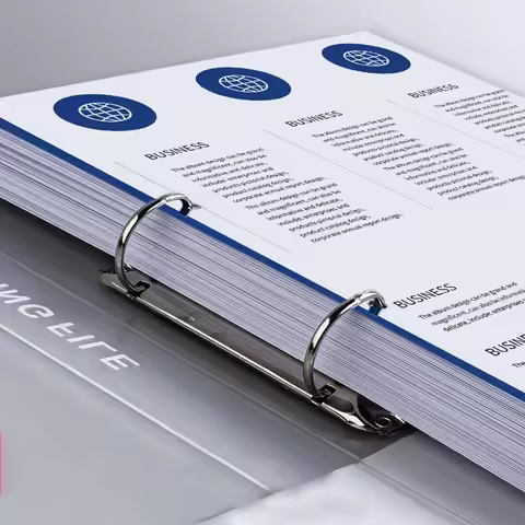 A4 Ring Binder 2 holes D-Ring File Folder Frosted Transparent Loose Leaf Notebook Cover Plastic Docu