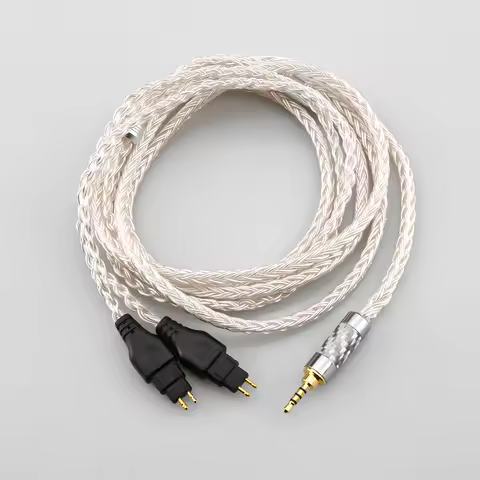 HiFi 16 Core 99% Silver Plated 2.5/3.5mm 4.4mm 4pin XLR Earphone Cable For Sennheiser HD580 HD600 HD