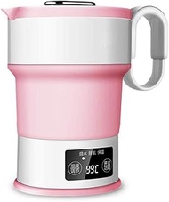 WZHZJ Folding kettle, travel portable kettle, three functional modes, boiling water, dechlorination, heat preservation, overheat protection (Color : Pink)