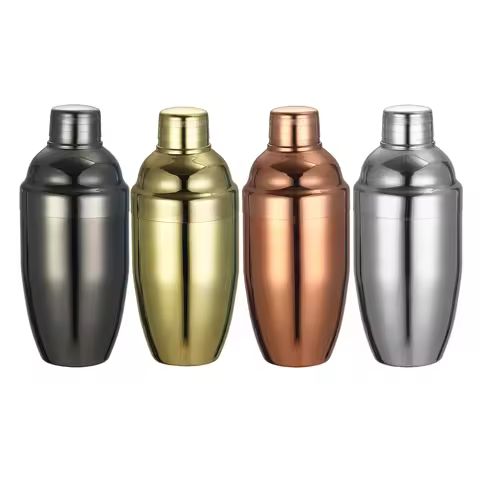 500ml Stainless Steel 3-Pieces Cocktail Shaker Cobbler Shaker
