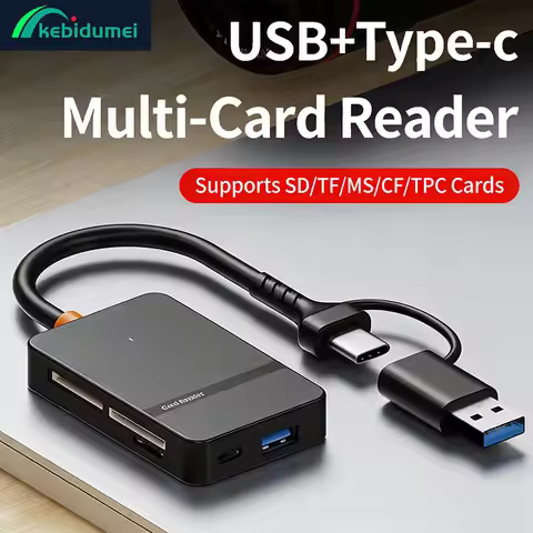 Kebidumei USB3.0 Card Reader SD TF CF MS U Disk Compact Flash Card Adapter for Laptop Multi Card Rea