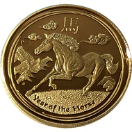 Perth Mint 2014 Australian Lunar Series Horse Gold Proof Coin 0.1 oz