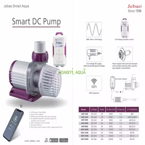 Jebao New LCD Display with Wifi Control MDP-5000 6000 8000 10000 Water Pump Cn(origin) Fish Tank Aqu