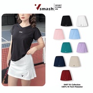 Vsmash Sportwear Badminton Skirt “SKRT 01” – Short A-Line Sports Skirt, 2-Layer Lining, Premium 4-Wa