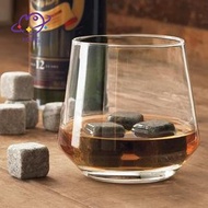 [mayhome] Whiskey Stones And Whiskey Glass Gift Set Of 4, For Men | Father's Day, 6 Granite Whiskey 