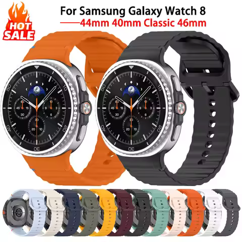 Original Silicone Band For Samsung Galaxy Watch 8 Classic 46mm 40mm 44mm Pulseira Correa Bracelet Ga
