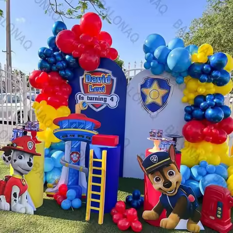 105pcs Paw Patrol Balloon Rescue Dog Chase Rubble Foil Balloon Children's Birthday Party Decoration 