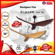 Elmark Viper 168 Ceiling fan 56inch DC Motor Designer Fan Wood Design