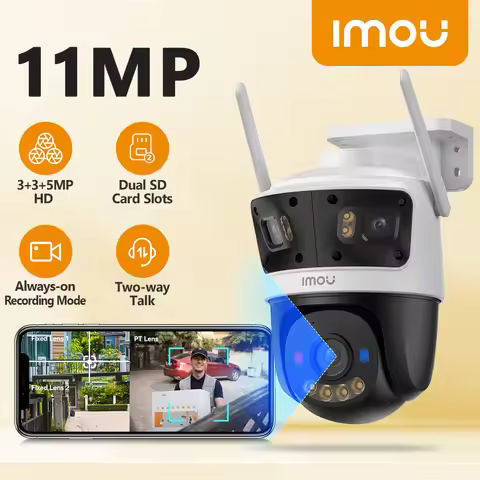 IMOU Outdoor 11MP Cruiser Triple Lens Red-Bule Warning Light PTZ WiFi Camera Vehicle & Human Detecti
