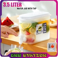 3.5 LITER WATER JUG WITH TAP Water Jug Water Dispenser Faucet Tap Drinker Refrigerator Water Barrel Ice Drink Container