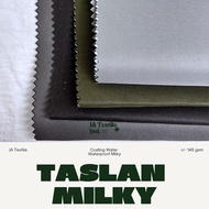 TASLAN MILKY WATERPROOF FABRIC WHITE GLUE POLYESTER TASLAN MICRO STRIPE MOTIF