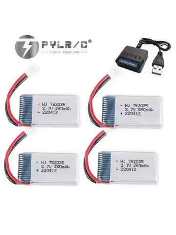 High Capacity 380mAh LiPo Battery with 3.7v for Hubsan X4 H107 Series/ JD385 Compatible JD388 Drones
