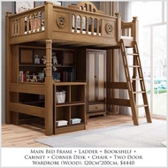 Loft Bed Collection - solid wood, metal frame, with mattress and installation