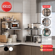 GDeal 2/3 Layer Adjustable Kitchen Rack Microwave Oven Seasoning Rack Carbon Steel Storage Rack Rak 