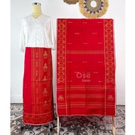 MERAH Set uis nipes Red Karo Traditional House