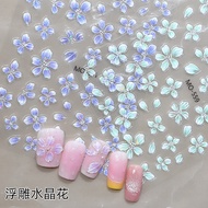 5D crystal ice flower nail stickers, 5d silk nail stickers