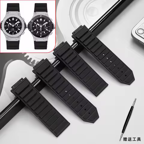 For HUBLOT King Power UNICO Big BANG series 27*19mm Rubber watch strap Men Sport Silicone watchband 