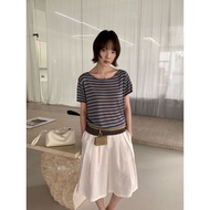 26UP Women's Colorful Striped Off Shoulder Sweater New Casual Minimalist Style From Guangzhou Model 