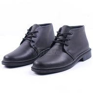 Sepatu PDH TNI Polri Brimob Security Satpam Kulit Hitam Doff Rubber Sole VMESTE