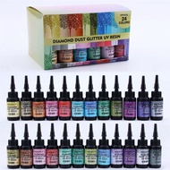 หนึ่งชุด UV เรซิ่นกาวชุดเพชรแฟลช UV กาวอัลตราไวโอเลตบ่ม DIY Pearlescent เครื่องประดับทํา Supplie Qui