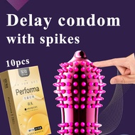 10 pcs ultra thin condom with spike 52mm mid size with delay lubricant trust durex premiere condoms
