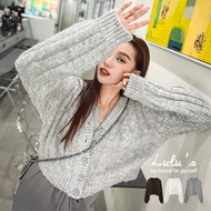 LULUS [A03210225] Y Color Matching Button Pit Strip Knitted Jacket 3 Colors 1223