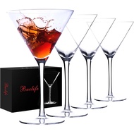 Handblown Crystal Martini Glasses Set of 4-9.5 oz Coupe Glass Set with Stem - Elegant Cocktail Glass