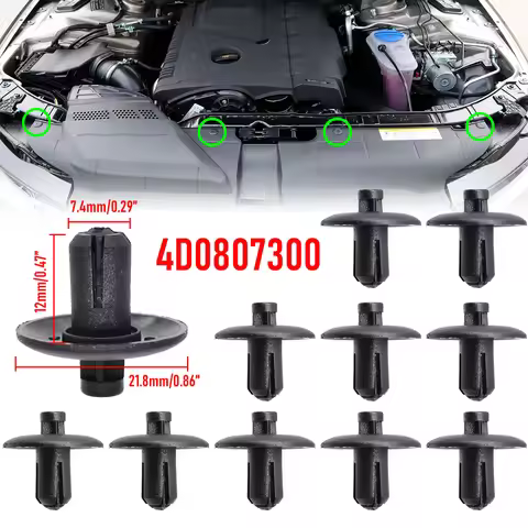 10x Car Radiator Protective Engine Cover Shroud Grille Hood Panel Clip Retainer Rivet For Audi A2 A4