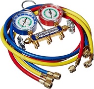 Yellow Jacket 42007 Series 41 Manifold with 3-1/8" Gauge, 60" Plus II Standard Fittings, psi, R-12/2