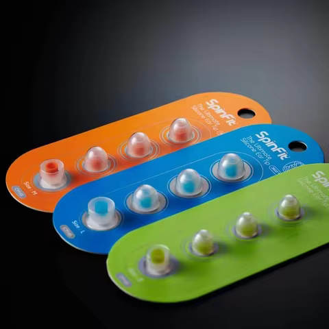 SpinFit CP145 Silicone Eartip Patented 360 Degree Free Rotation 4.5mm Nozzle Dia 1card (2pairs )