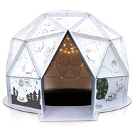 dome house, corrugated cardboard house, paper house, artboard, paper tent, igloo, kids house,paintin