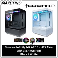 Tecware Infinity M2 ARGB mATX Case with 3 x ARGB Fans Black / White