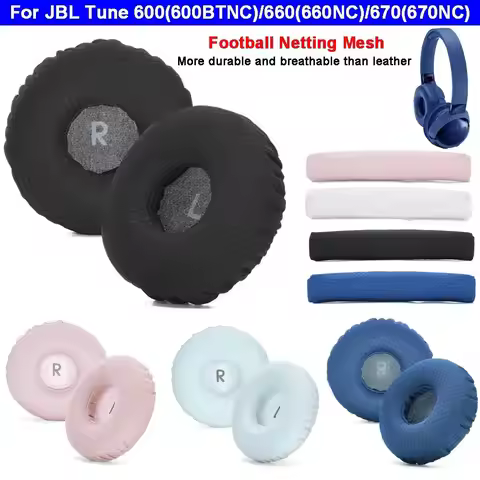 1Pair Replacement Headphone Ear Pads Headphone Headband Cover for JBL Tune 600(600BTNC)/660(660NC)/6