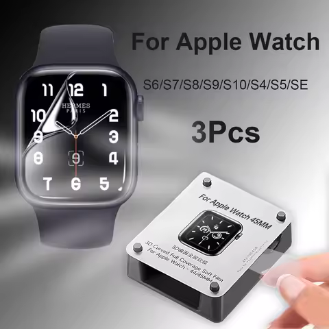 3PCS Full Cover Protective Film for Apple Watch Series 10 8 4 5 6 7 S10 S9 S8 S7 46/45/41/44mm Soft 