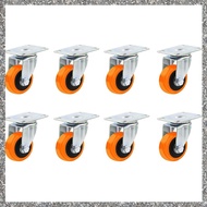 8PCS 1.5 Inch Casters Wheels Set 360° Swivel Universal Plate Caster Wheels for Storage Box/Small Fur