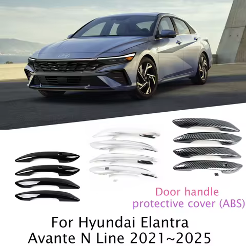 For Hyundai Elantra i30 Sedan Avante N Line 2021~2025 2022 2023 Car Exterior Door Handle Cover Prote