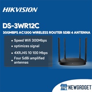 HIKVISION DS-3WR12C 300MBPS AC1200 WIRELESS ROUTER 5DBI 4 ANTENNA