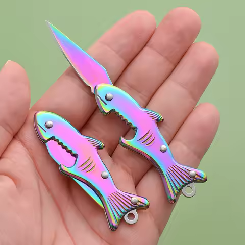 Folding Knife Creative Shark Mini Knife Outdoor Tactical EDC Tool Knife Portable Cutter Express Keyc
