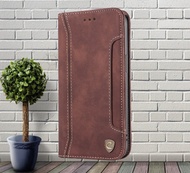 retro wallet case oppo a76 oppo a76 case cover - dark brown