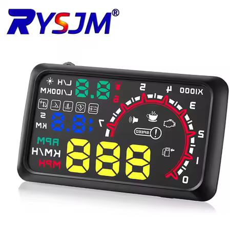 W02 HUD Head Up Display OBD2 Car Gauge Screen Projector Fuel Consumption Monitoring System Auto Elec