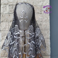 Mantilla Catholic Church Mass Veil Spanish Style Embroidery Catholic Veil - Cross Praying Hand