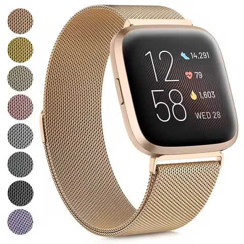 Metal Magnetic Strap For Fitbit Versa 1 2 3/Versa 4 Band Bracelet Wristband For Fitbit Sense 2 Strap