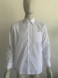 XS - 4XL 恤衫領冇箍住嘅感覺😙 長袖白色恤衫 中學白色衫 制服白恤衫 保安制服 保安白恤衫