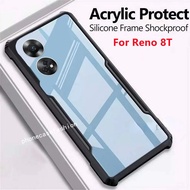 Acrylic Phone Case For oppo Reno 8T 4G 5G 2023 Transparent Shockproof Hard Casing Cover Lens Camera Protection Cover For Reno8 T Reno 8 T