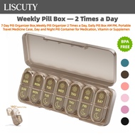 7 Day Pill Organizer Box,Weekly Pill Organizer 2 Times a Day, Daily Box AM PM, Portable Travel Medic